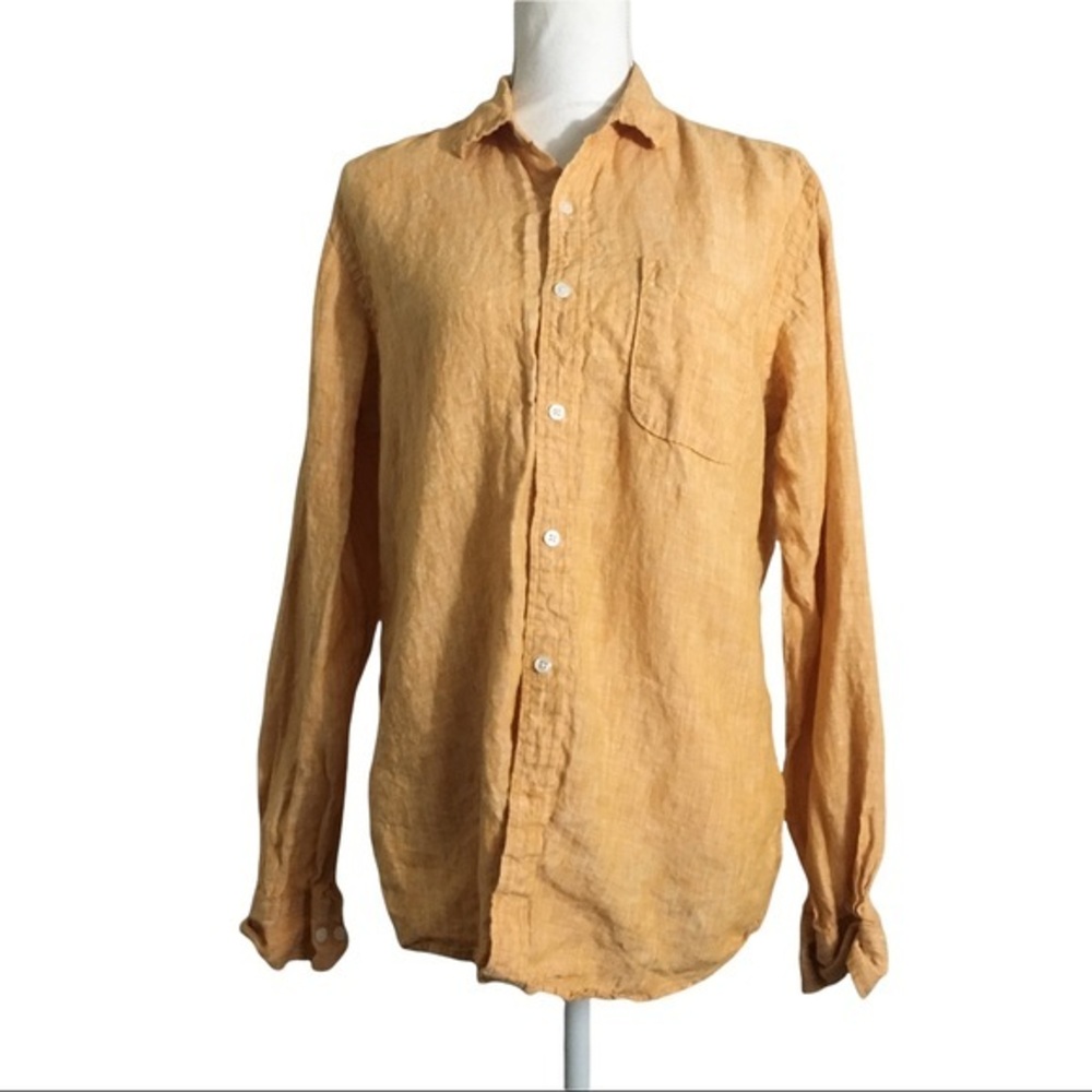 Amazon Essentials long sleeve button down 100% linnet top. Sz Small
